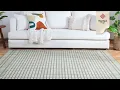Gareth Olive Grid Area Rug