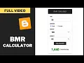 FULL How To Create A BMR Calculator Using HTML CSS JavaScript