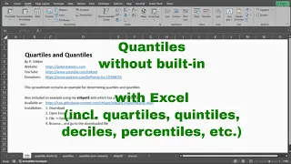 Excel - Quantiles and Quartiles without built-in
