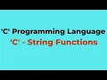 C String Functions C Programming language Chiguru Academy Tuition