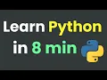 LEARN PYTHON IN 8 MIN PYTHON CRASH COURSE PYTHON COURSE FOR BEGINNERS PYTHON COURSE