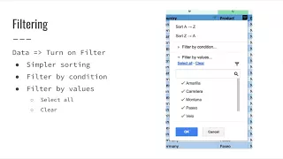 Sorting and Filtering Introduction to Programming with Google Sheets 05-A