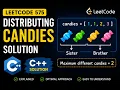 LeetCode 575 Explained in C Distribute Candies Easy HashSet Solution