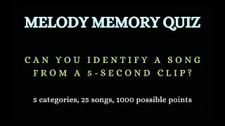 Download Melody Memory Quiz 20 | Can you identify the song MP3