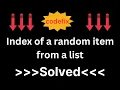 Index of a random item from a list
