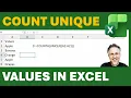 Excel - Count Unique Values