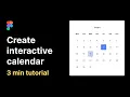 Interactive Calendar Date Picker in Figma