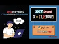 Sets in Python Python Sets Python Tutorial for beginners