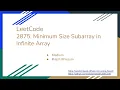 LeetCode 2875 Minimum Size Subarray in Infinite Array