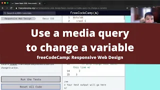 Use a media query to change a variable Basic CSS freeCodeCamp tutorial