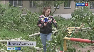 В Омске весь день устраняли последствия сильнейшего шквалистого ветра