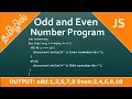 Odd and Even Numbers in JavaScript