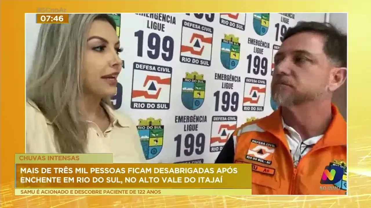 Mais de três mil pessoas ficam desabrigadas após enchente em Rio do Sul