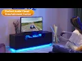 WLIVE TV Stand for 65 Inch TV Modern Entertainment Center with LED