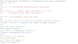 Python Tutorial 2 Input Prompt and Comments