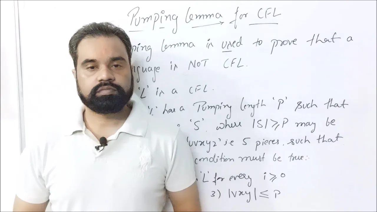 Pumping Lemma for Context Free Language (CFL) | PDA | TOC | FLA | Automata | By :- Harendra Sharma