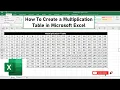 Create Multiplication Table in Excel