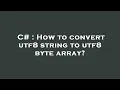 C How to convert utf8 string to utf8 byte array