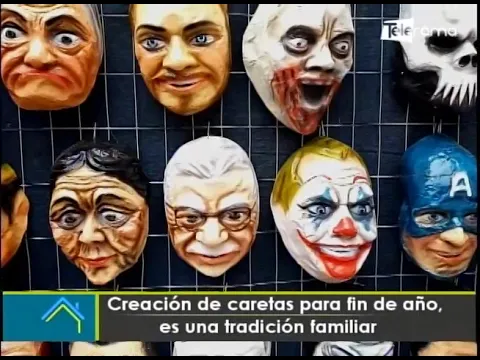 Creación de caretas para fin de año es una tradición familiar