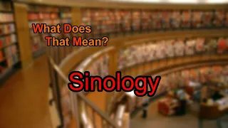 What does Sinology mean