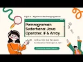 Tugas 3 Algoritma dan Pemrograman Universitas Terbuka - Program Sederhana If Operator dan Array