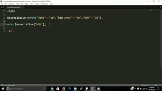 associative array in php oops learn php step by step
