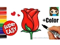 How to Draw Color a Rose Super EASY Realistic
