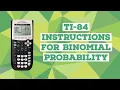 TI84 Tutorial Binomial Probability binompdf and binomcdf