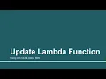 Update Lambda function Part - 13 Create custom Alexa skill using AWS Lambda function