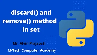 Set Method discard Update in Python