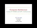 Comp Arch - Lecture 29 SIMD and GPU Architectures Fall 2025