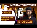 Data Structure Using C Important Questions CS25C05 2026