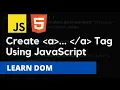 How to create A anchor Tag using JS -
