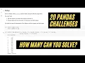 Pandas Challenge Problems With Solutions