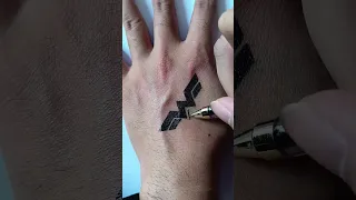 Make W Style With Pen DIY Tattoo 