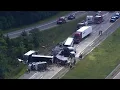 1 killed in crash invovling 4 semis in Ann Arbor Township