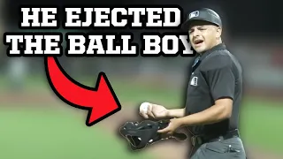 Ball boy gets ejected for aggressively handing the baseballs to the umpire a breakdown