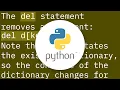 Delete an element from a dictionary