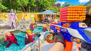 Nerf War | Amusement Park Battle 160 (Nerf First Person Shooter)