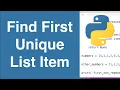 Find First Non-Repeating Item In A List Python Example
