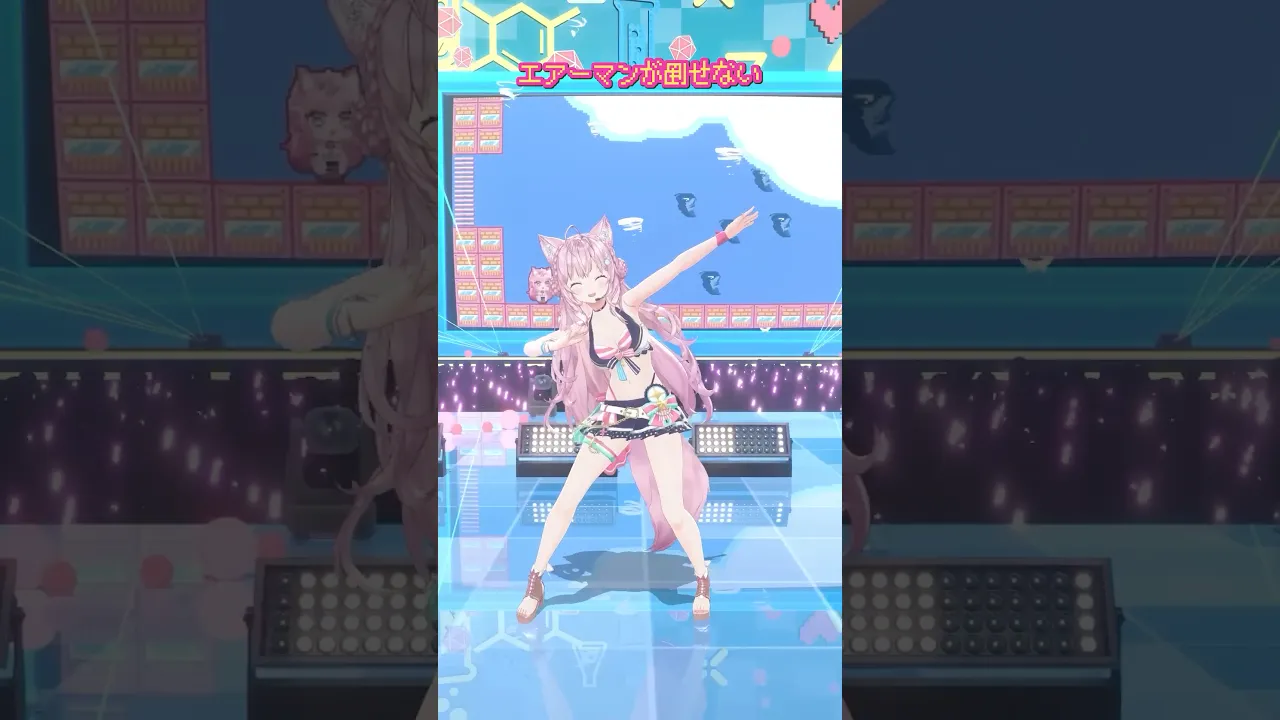 「エアーマンが倒せない」歌って踊ってみた🎮推しカメラver【猫又おかゆ・博衣こより】 #hololive #ホロライブ #shorts #dance #ダンス #踊ってみた #vtuber