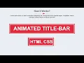 Animated Title-Bar Design Using Only HTML and CSS CSS Neumorphic Effect