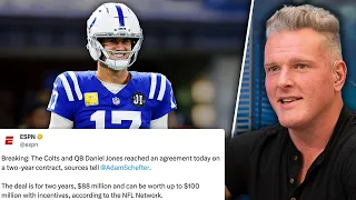 Daniel Jones Signs 2 Year Up To 100M Extension With Colts After Achilles Injury Pat McAfee Show