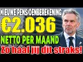 Nieuwe pensioenberekening onthuld: zo kom jij straks uit op €2.036 netto per maand | PensioenGids NL