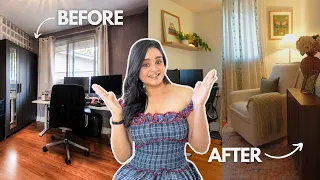 EXTREME Office Room Makeover | Husband's Home Office Transformation + Cozy Reading Corner Reveal