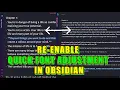 How to fix quick font adjustment not working in obsidian