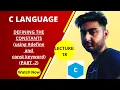 Constants Part-2 Coding Programming in C Defining the Constants