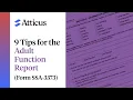 9 Tips for the Adult Function Report Form SSA-3373