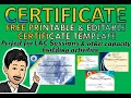 FREE CERTIFICATE EDITABLE AND PRINTABLE TEMPLATE BATCH 2