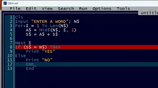 String Manipulation Programs in QBASIC Class 8